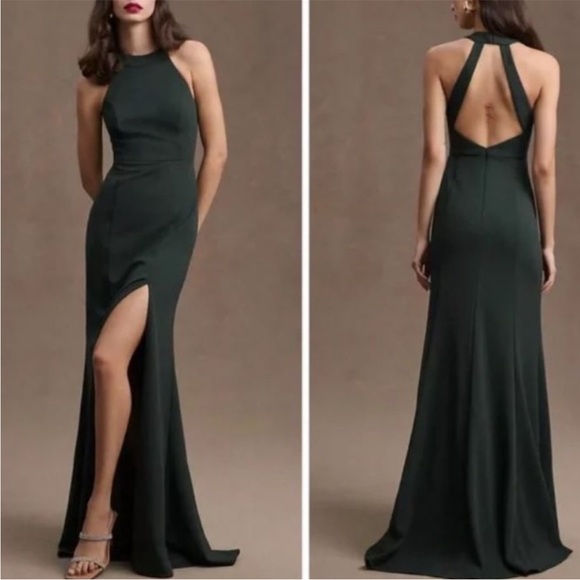 BHLDN Serephina Green Maxi Dress Sz 10 - Picture 5 of 9